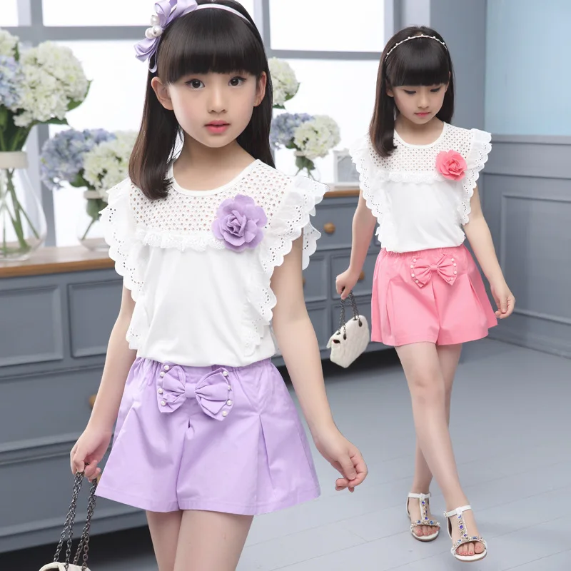 

Summer New Girls Sets 11 Children's Clothing 8 Fashion Short Sleeve Two Piece Suit 3 Year Old Baby Girl Clothes 2 To 12 Year Old