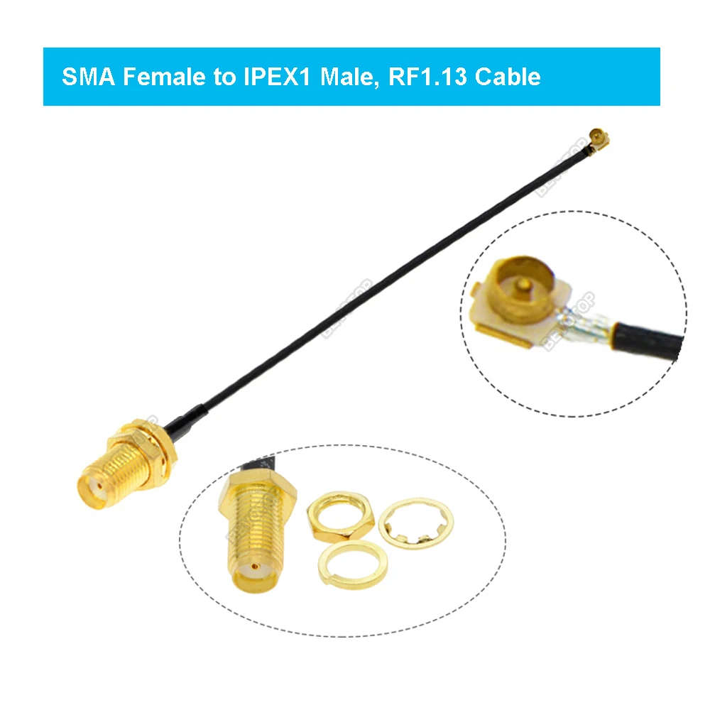 2PCS/lot  U.fl to SMA Cable RP-SMA / SMA Female to U.fl IPEX1 Male WIFI Antenna Extension Cord RF1.13 Pigtail RF Adapter Jumper