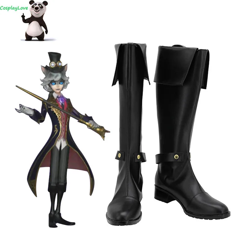 Chaussures de Cosplay en cuir pour Halloween et noël, longues bottes noires de loup-garou pour photographe, identité V