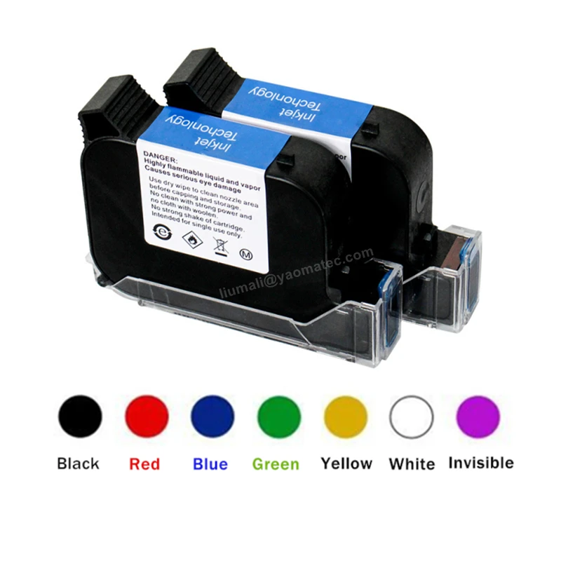 2PCS BK90A 12.7mm Handheld thermal inkjet Printer Fast Dry Eco Solvent Ink Cartridge for Unencrypted handheld printer