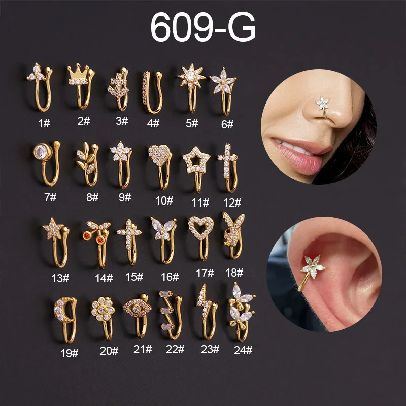 1Pcs Fake Piercing Nose Ring Alloy Nose Piercing Hoop Septum Rings For Women Body Jewelry Gifts Fashion Magnetic Fake Piercing