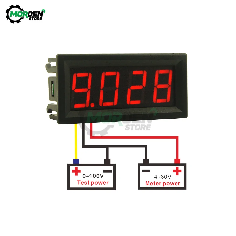 DC 0-100V 0-10A 0.56 Inch Mini 4 Bit Digital Voltmeter Ammeter LED Display Panel Voltage Current Detector Tester Meter Dropship