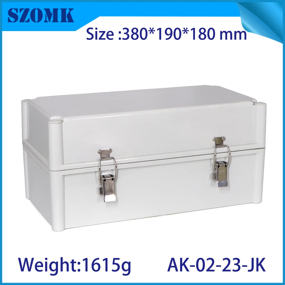 

380*190*180mm szomk IP65 hinged plastic enclosure box for electronics junction box abs waterproof project box for circuit board