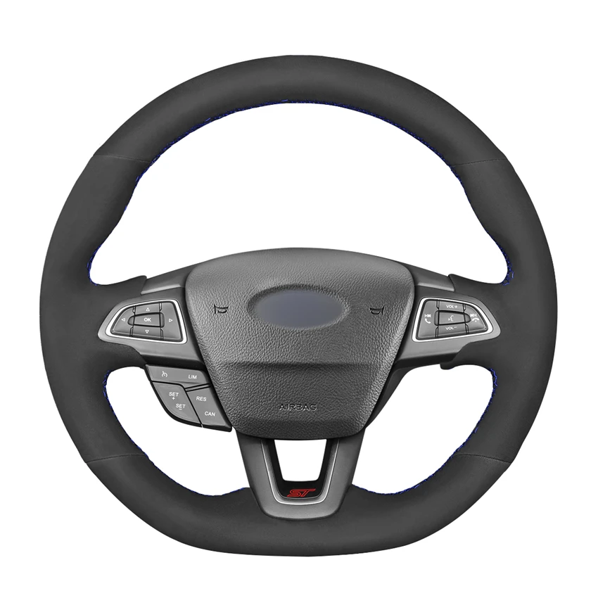 

Bioeon Black Suede Car Steering Wheel Cover for Ford Focus RS | ST | ST-Line Kuga Ecosport