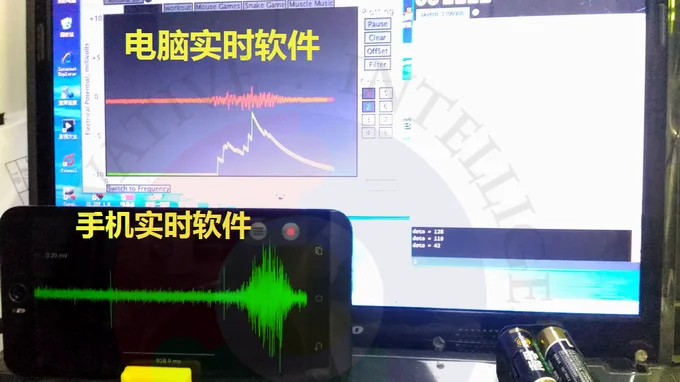 مستشعر EMG Myoelectric ، متوافق مع MyoWare/spark fun ، برنامج مفتوح المصدر EMG