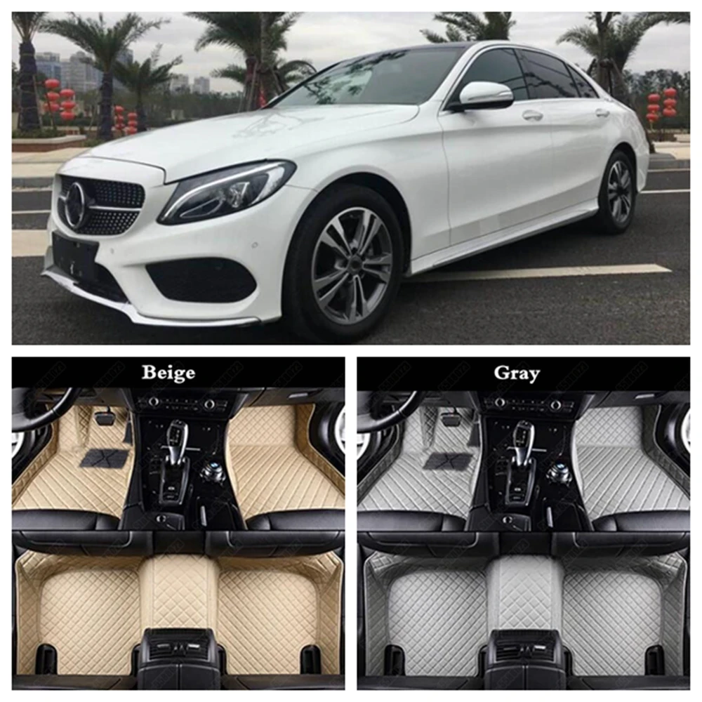 

Custom Leather Car Floor Mats for Mercedes Benz All Models CLK SLK CLA CLS G GLS GLC E C Class ML GLK GLA GLE GL S R A B Series