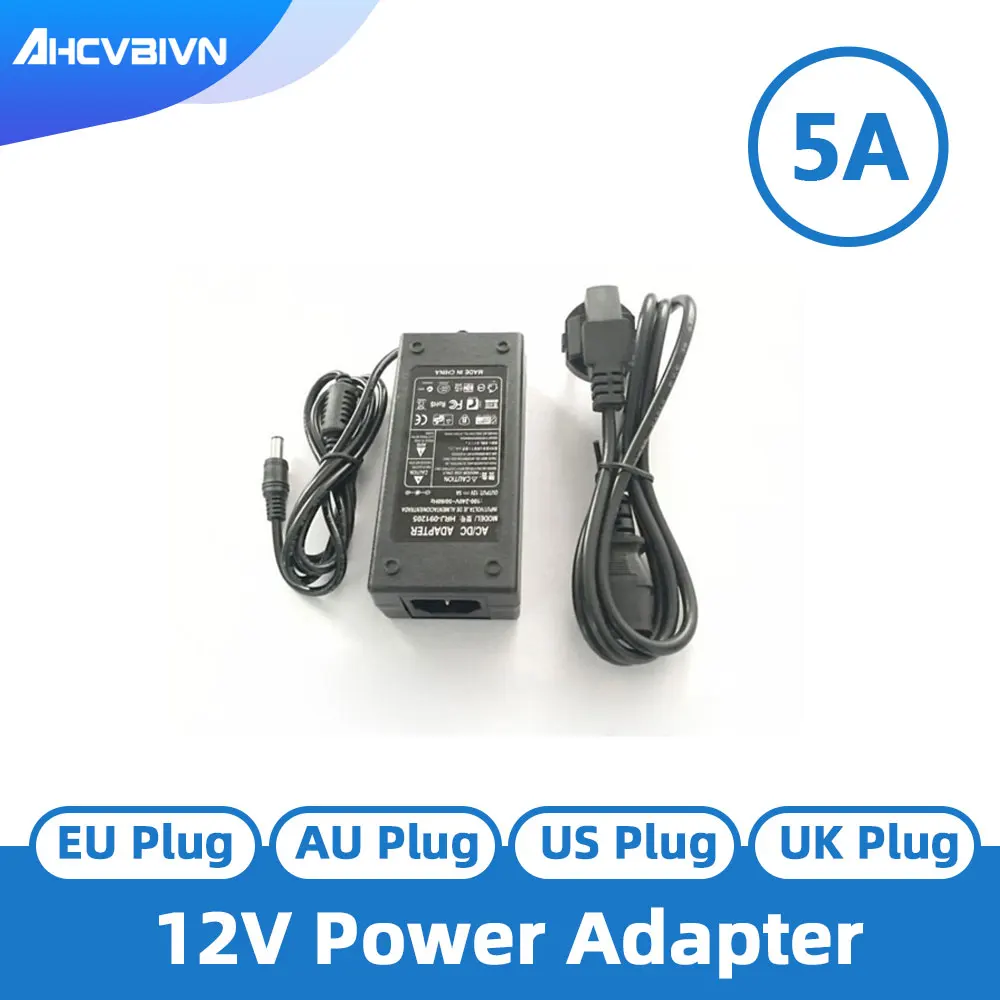 

Lowest Price New AC Converter Adapter For DC 12V 5A 60W LED Power Supply Charger for 5050/3528 SMD LED Light or LCD Monitor CCTV