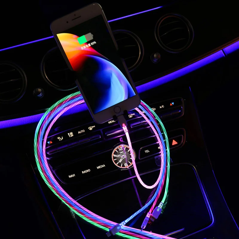 

Car LED Light USB Type C usb-c Fast Charging Data Cable Charger For Skoda Octavia 2 A7 A5 Rapid Superb Mazda 6 Chevrolet Cruze