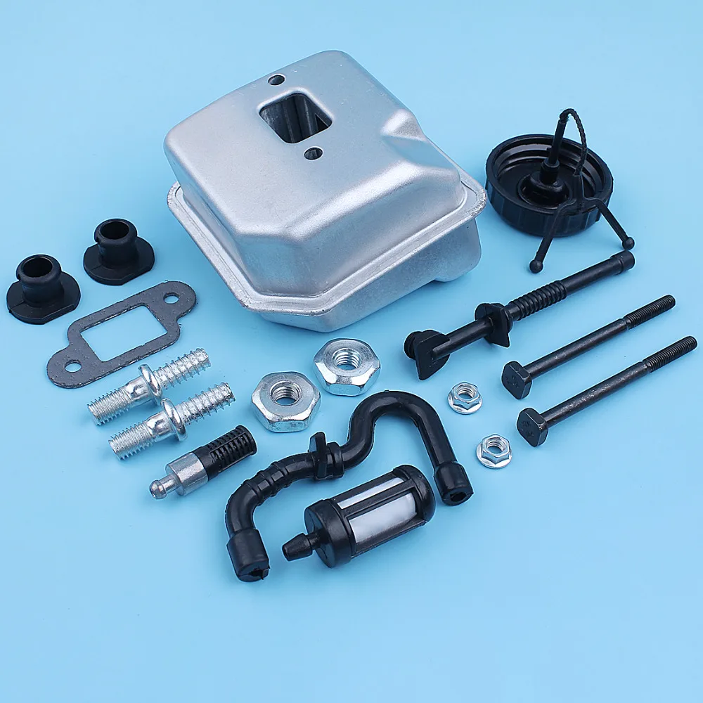 Imagem -05 - Silenciador do Escape Kit Silenciador para Stihl 018 Ms180 017 Ms170 ms 180 170 Ms180c Ms170c Motosserra Barra Parafuso Prisioneiro Porca Combustível Filtro de Óleo Linha