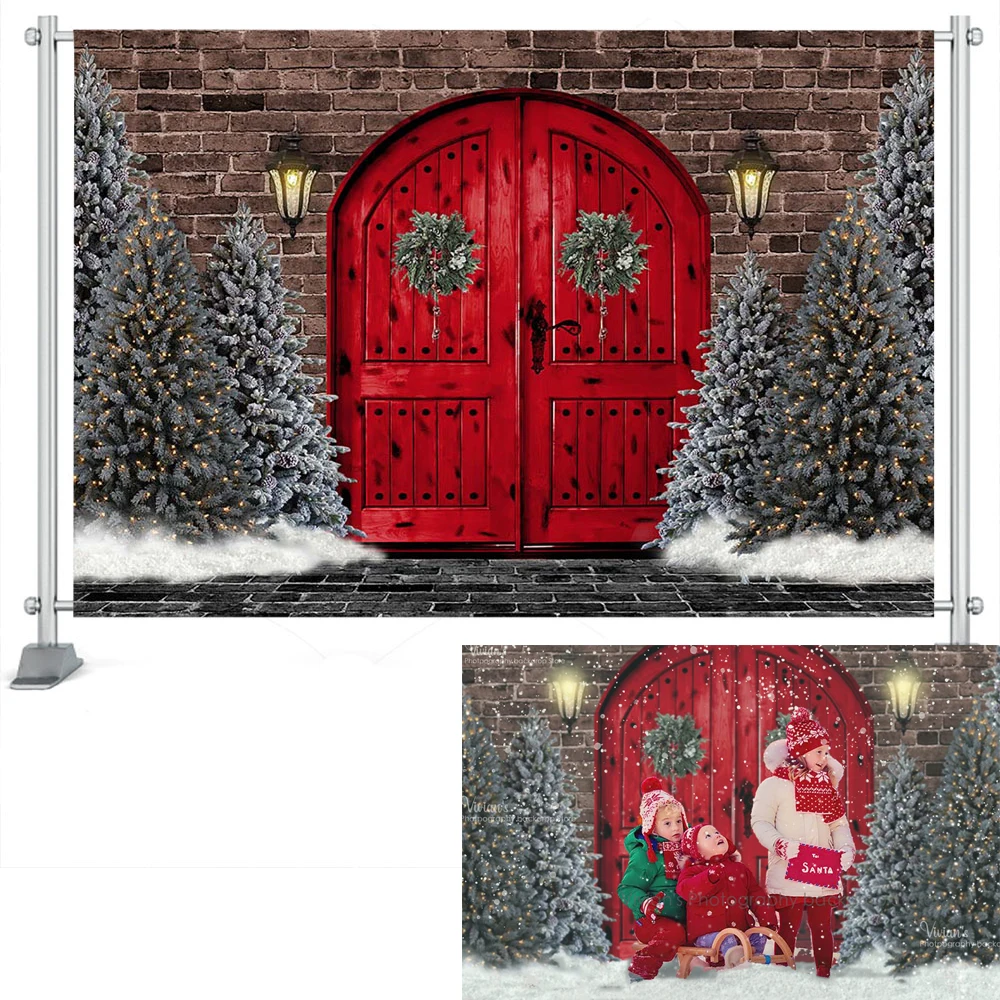 Christmas Photography Backdrop Kids Baby Photo Props Family Portrait Snowy Scene Child Photostudio Banner Festival Background