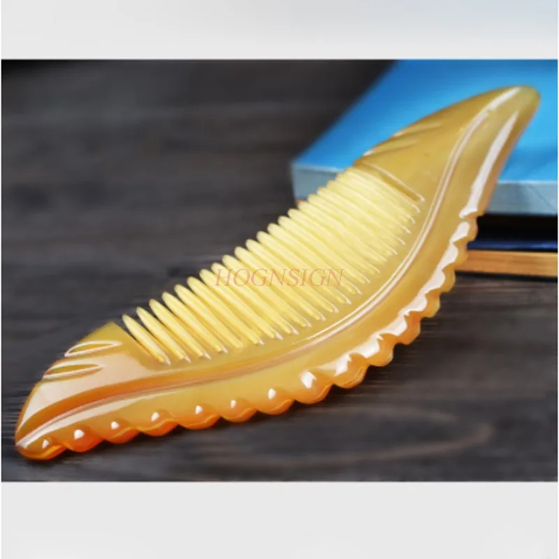 hair hairdress Natural Yak Horn Comb Anti Love Female Shun Long Hair Pure Massage Genuine Yellow White Buffalo Combs Hairdress