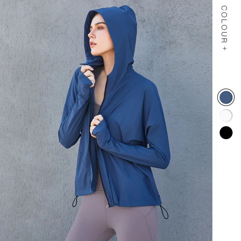 Zipper Hood Tracksuit Jacket Women Sportswear Sports Top Casual Loose Women's T-shirt Long Sleeve Workout Top Fitness Jacket