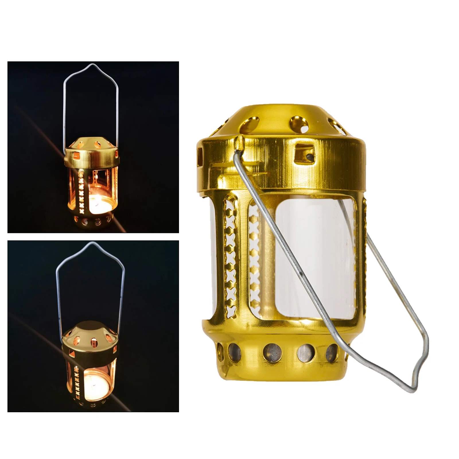 Metal Gold Mini Tealight Holder Wedding Party Patio Tea Light Stand Candle Burner Holder Camping Decorative Hanging Lantern