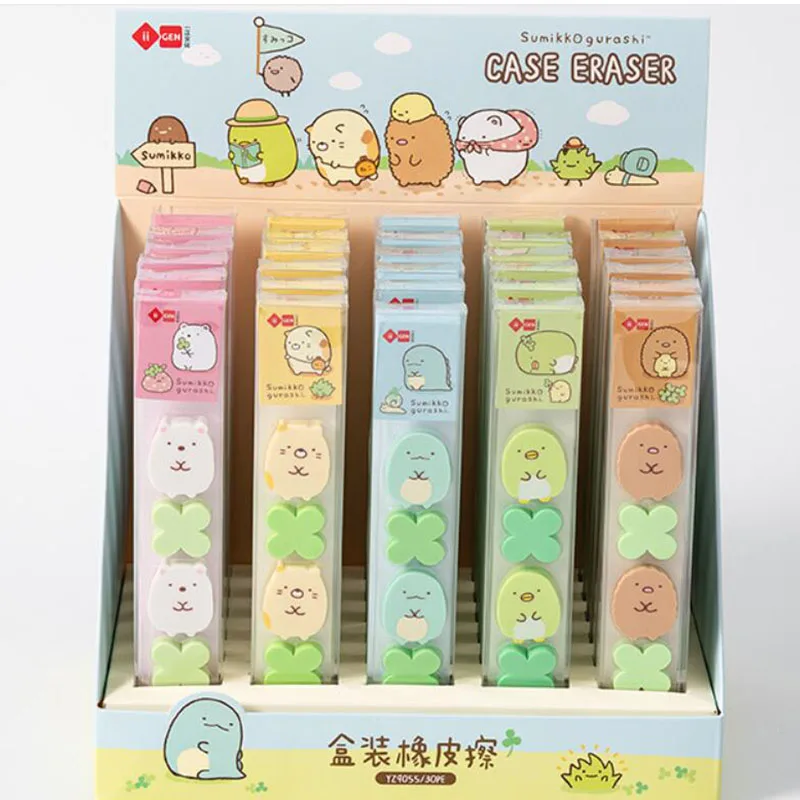 

30 pack/lot Cute Sumikko Gurashi Eraser Kawaii Writing Drawing Rubber Pencil Eraser Stationery For Kids Gifts school suppies