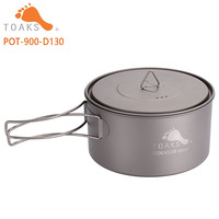 TOAKS Outdoor Titanium Pot Camping Cooking Pots Picnic Ultralight Titanium Ti Pot With Cover handle 900ml
