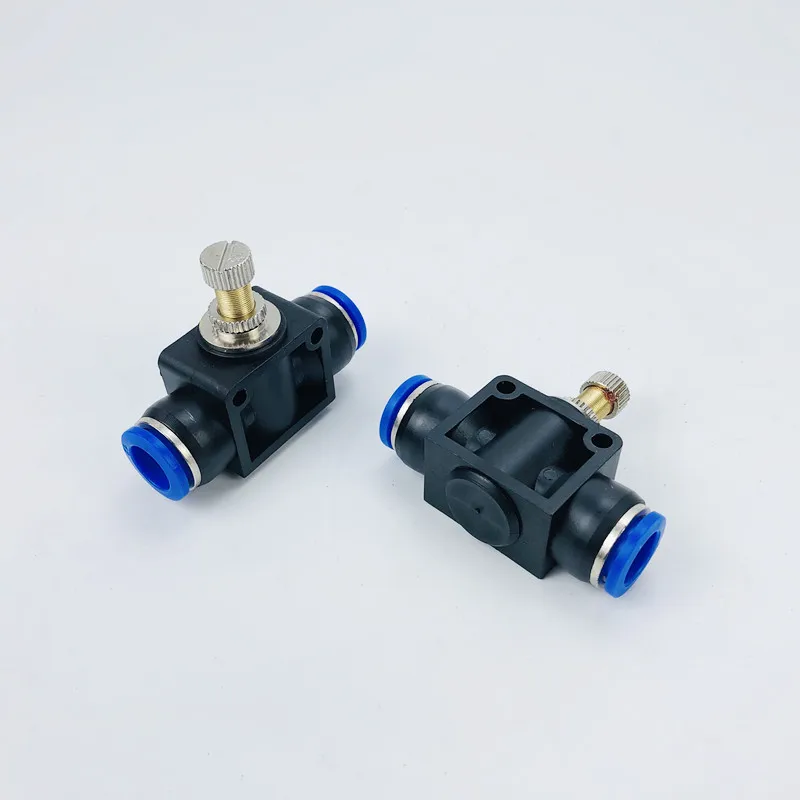 Free Shipping 2 Pcs Inline Airflow Control 12mmx12mm Push In Quick Connecter2-Way Flow Limiting Pneumatic Valve Speed Controller