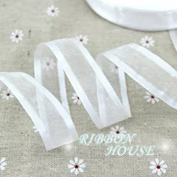 3/4'' (20mm) White broadside organza ribbons wholesale gift wrapping decoration ribbons