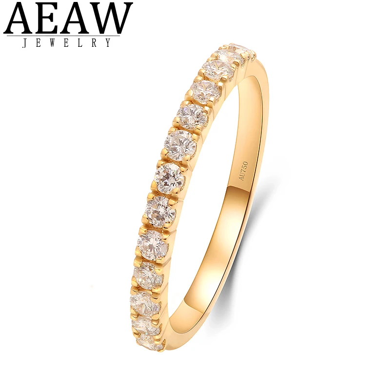 0.45ctw 585 14K Yellow Gold Ring for Women CVD HPHT Lab Grown Diamond Band Ring Matching Half Eternity Wedding Band Engagement