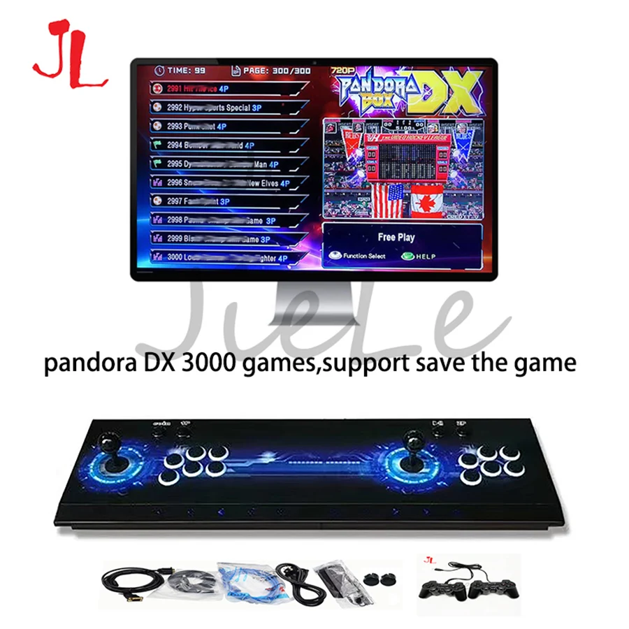 

New King of fighters Joystick 76cm Consoles with multi game PCB board 3000 in 1,pandora box DX arcade joystick game console