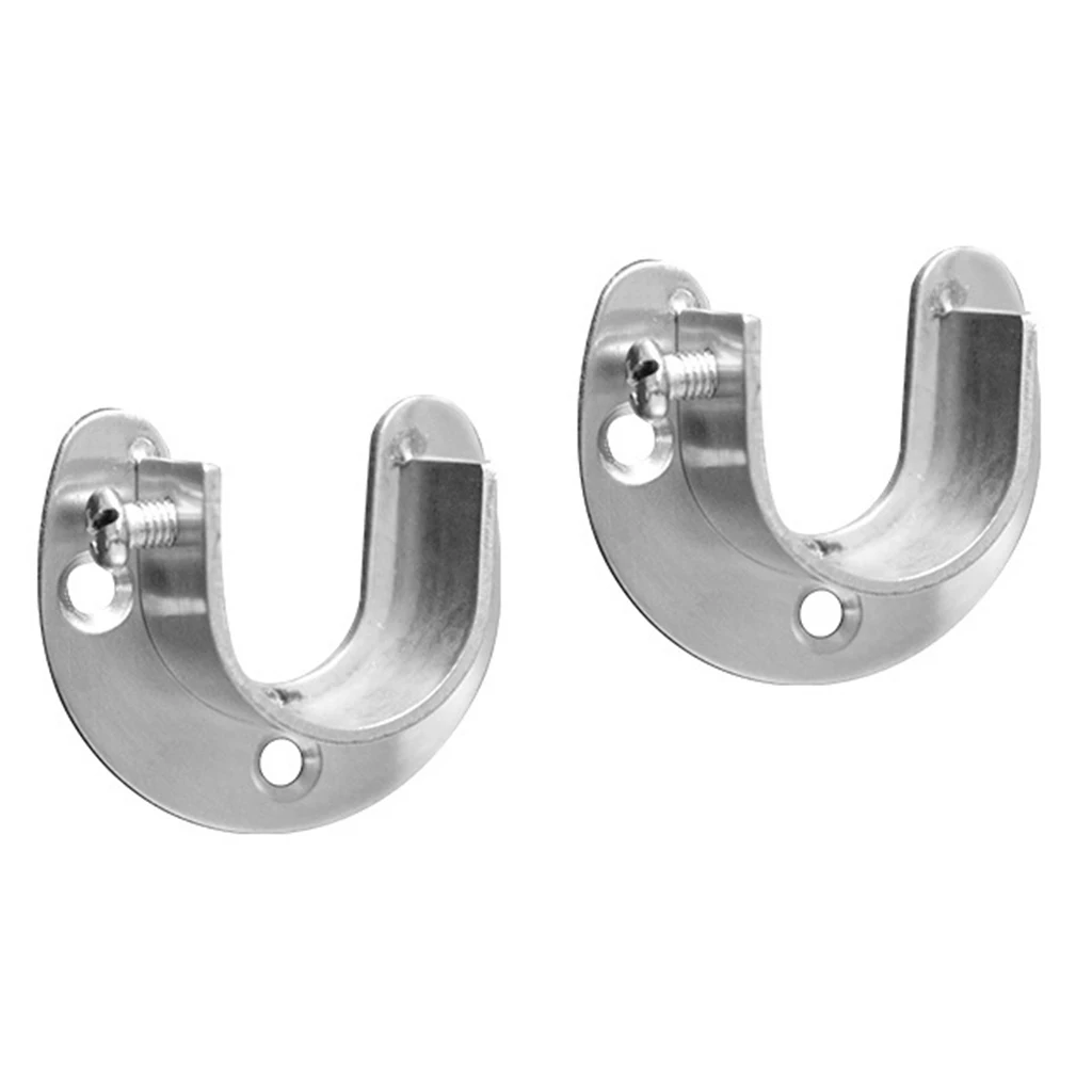 4 Supports De Tringle En Acier Inoxydable - Coude à Deux Voies, Pour Tringle Jusqu'à 26mm, Idéal Placard Ou Douche - 11