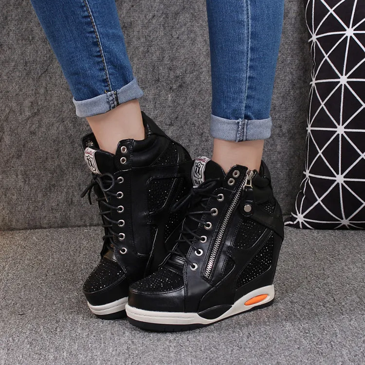 shoes Women\'s Sneakers With Platform Woman Shoes Luxury Wedge Basket 2023 Womens Trainers Thick Fashion High Casual Running Low