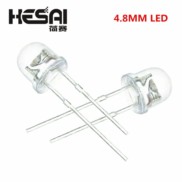 100 sztuk/partia LED 5mm słomkowy Gat białe diody elektroluminescencyjne 4.8mm woda jasne Ultra jasne szerokokątne LED