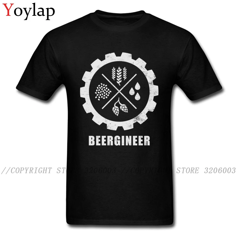 Beer Engineer Gear T-Shirt Retro 3D Printed Men's T Shirts Summer/Fall 100% Cotton Crew Neck Tops Simple Style