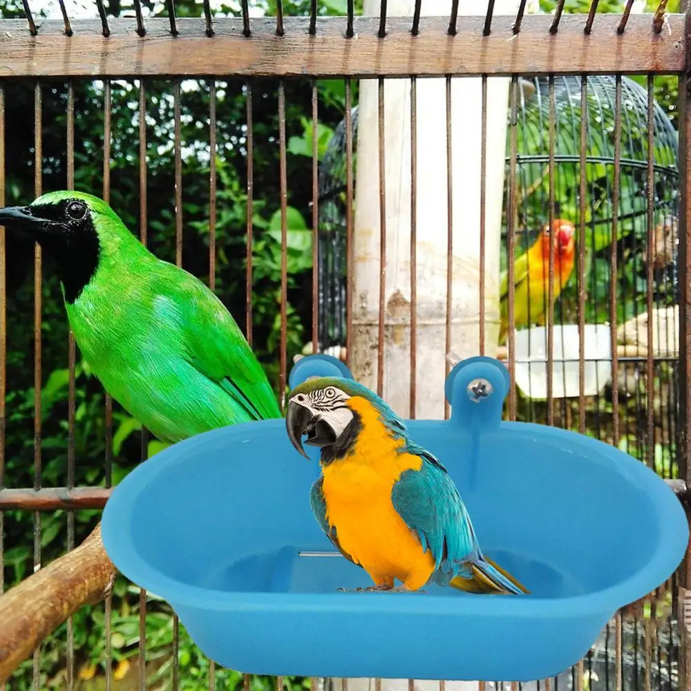 New Parrot Bathtub With Mirror Bird Mirror Bath Shower Box Mirror Toy For Budgerigar Peony Bird Toys Pet Bird Cage Accessories