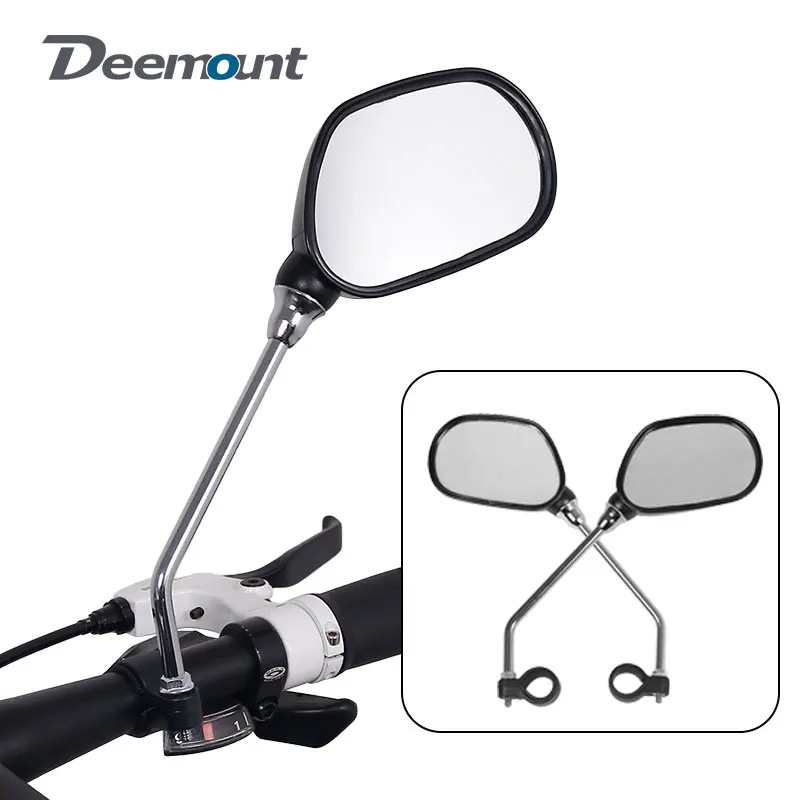 Deemount 1 Pair Bicycle Rear View Mirror Bike Cycling Wide Range Back Sight Reflector Angle Adjustable Left Right Mirrors