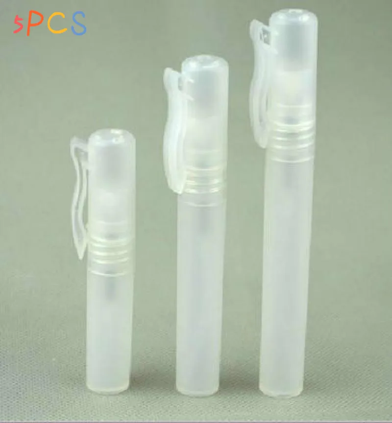 5 pz 5/8/10ml bottiglia di profumo di plastica vuota atomizzatore tubo Spray Mini viaggio bottiglia riutilizzabile penna di profumo