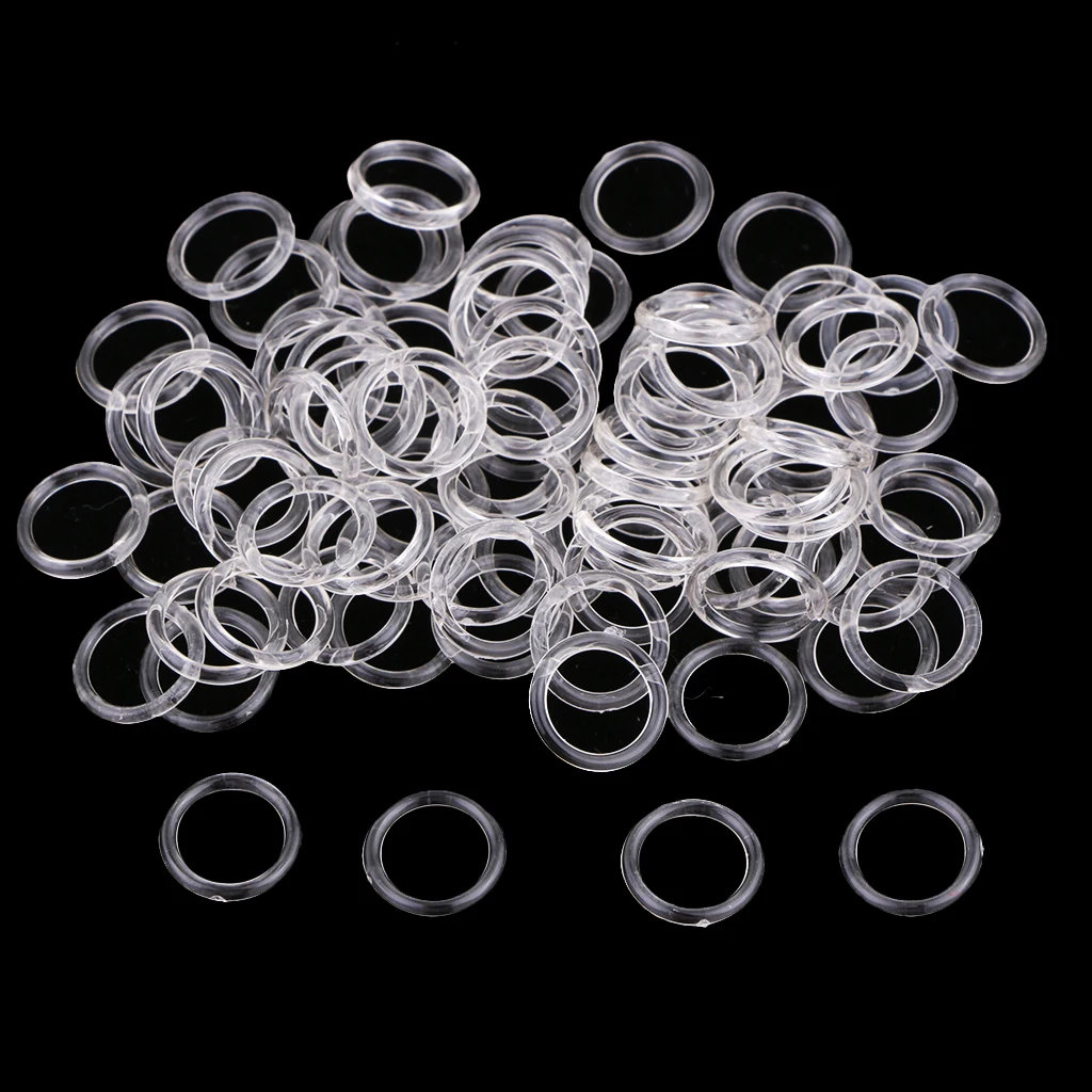 100 X Transparent Nylon Bra Strap Adjuster O Slider DIY Lingerie Sewing Crafts