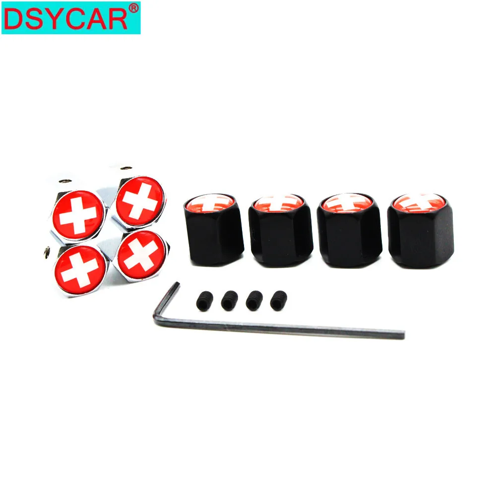 

DSYCAR 1 комплект Стайлинг автомобиля цинковый сплав Противоугонный Швейцарский флаг крышка клапана автомобильных шин s колпачок для шин