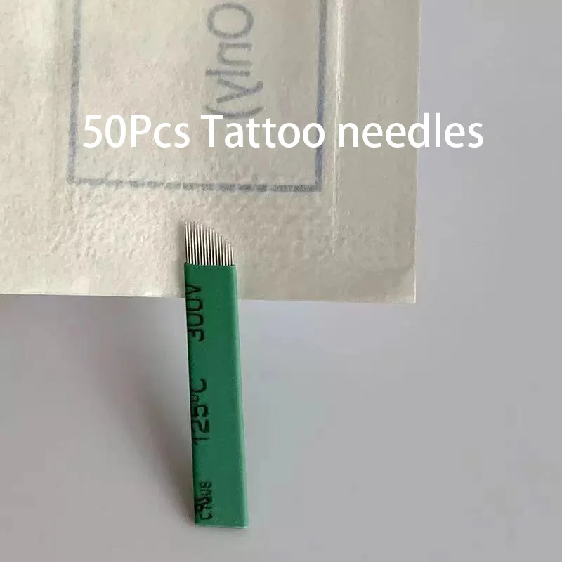 

50Pcs 0.18mm Microblading Laminas Nano 12 14 16 18 Flex Tattoo Needles Pins Blades for 3D Makeup Eyebrow Pen Tebori Embroidery