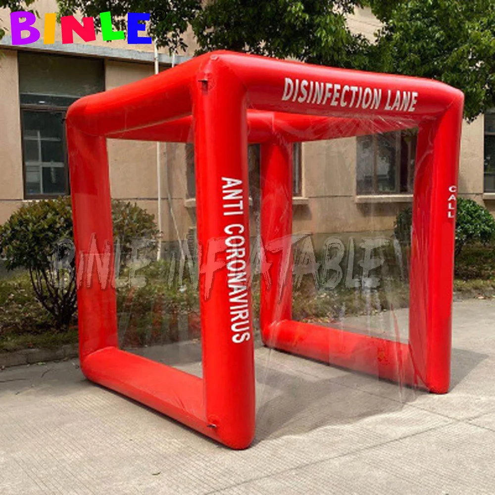 

Fast Built Outdoor airtight inflatable disinfection tent disinfection channel with spray machine entrance tunnel for mall