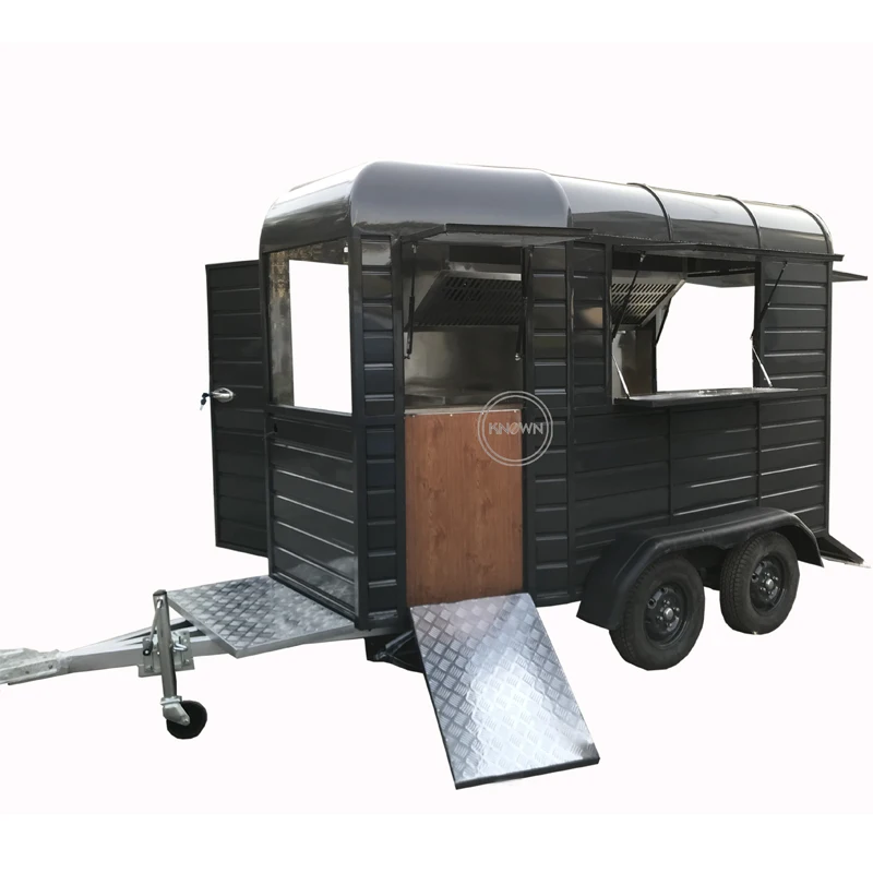 Hot Sale Camp Horse Food Trailer With Double Water Sink Receive Customize Logo Color Application Equipment Ice Cream Foods Cart