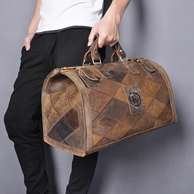 Imagem -03 - Qualidade de Couro Original Masculino Maior Capacidade Design Bolsa Duffle Bagagem Bolsa Moda Mala Viagem Bolsala 8151