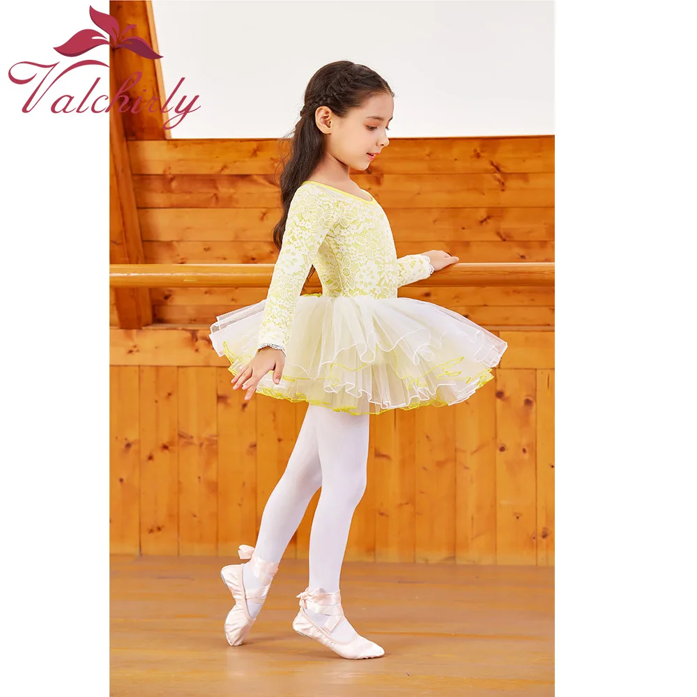 Autumn And Winter Girls Ballets  Dress  Practice Clothes Double Layer Lace Dance  Children\'s Ballet Skirt Costumes