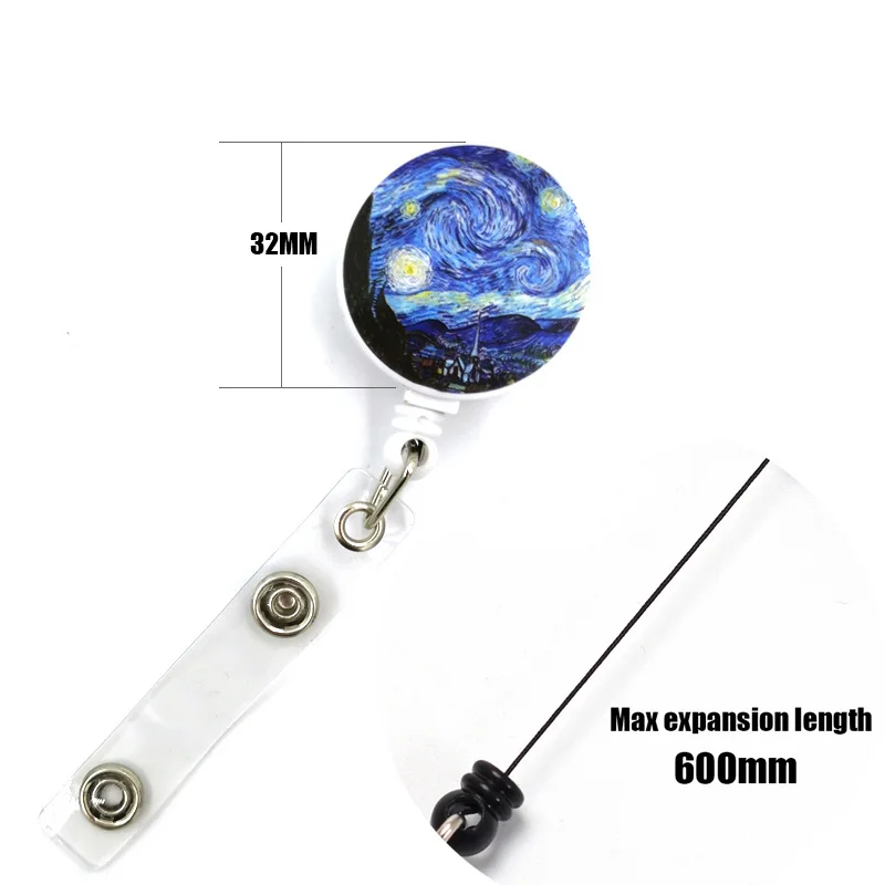 Van gogh Ölgemälde Starry Sky Lanyard Kreditkarte ID Halter Tasche Student Frauen Reise Karte Abdeckung Abzeichen Keychain Dekorationen