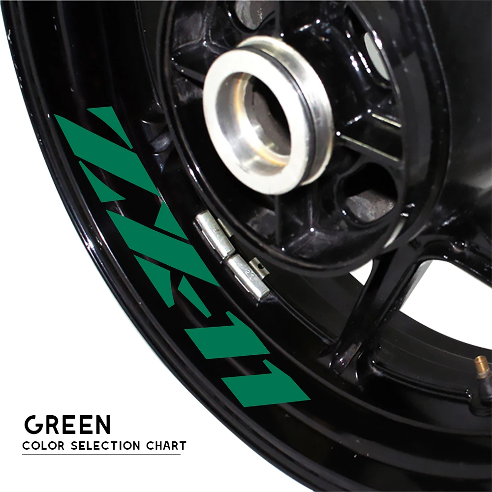 Motorcycle sticker waterproof decorative wheel stripe logo with reflective MOTO inner ring decal for KAWASAKI ZX-11 ZX11 zx 11