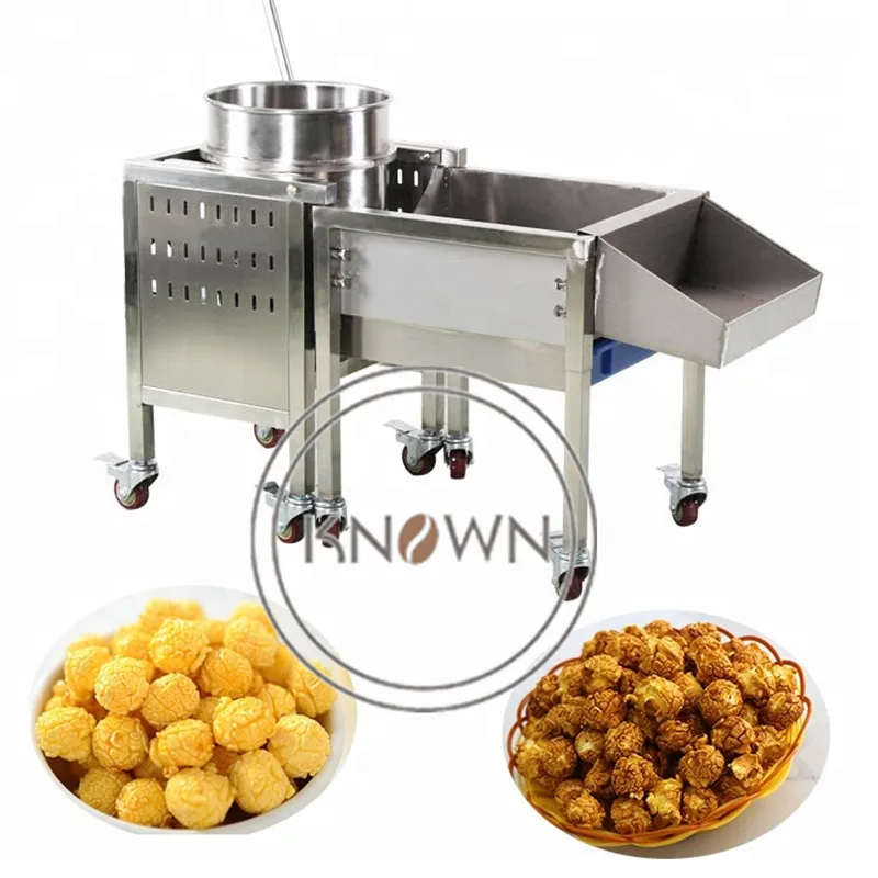 Commercial Automatic Gas Popcorn Machine With Stainless Steel Industrial Caramel Flavored Popcorn Making Machine