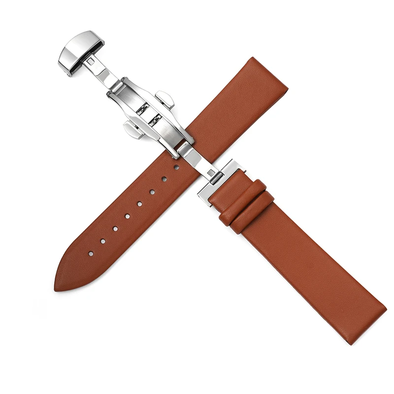 Watchbands Cowhide strap 10-22mm 20mm watch strap Super soft cowhide ultra-thin leather strap Butterfly buckle UTHAI Z62