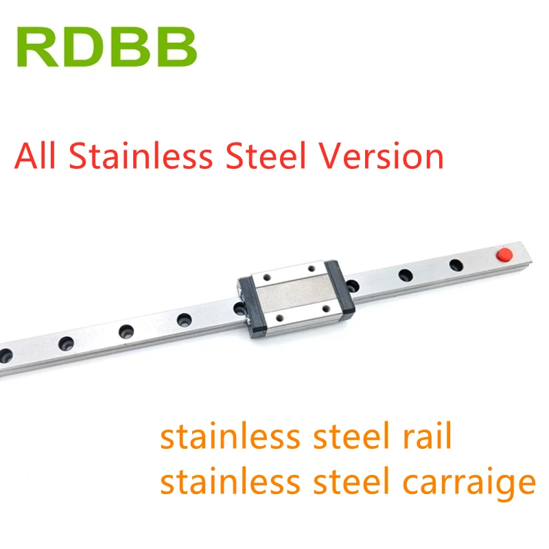 Rieles y carro de acero inoxidable 440C para MGN7, MGN9, MGN12, 150, 200, 210, 220, 250, 300, 350, 400, 450mm con MGN9H, MGN12H, Voron