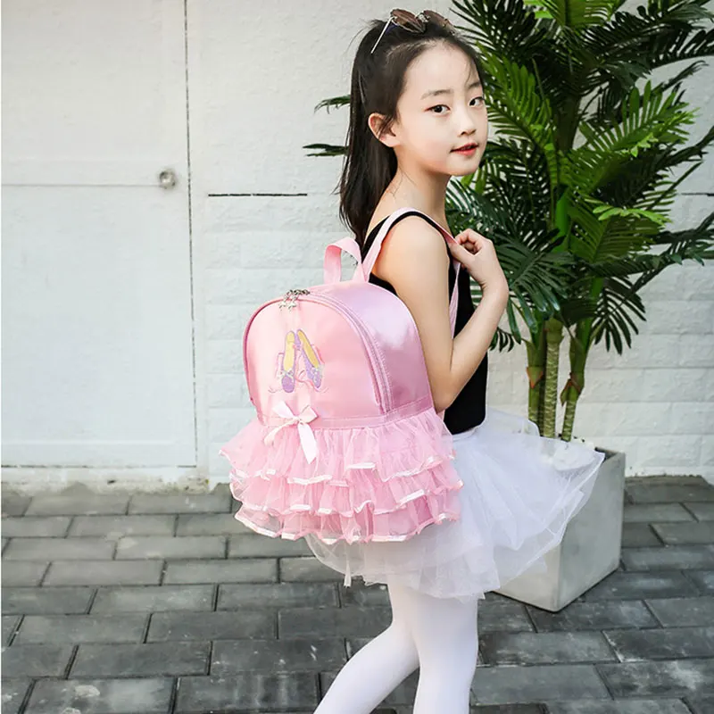 Verstelbare Schouder Meisjes Ballet Dans Zak Studenten Pailletten Rits Sluiting Rugzak Roze Leuke Meisjes Ballet Dans Rugzak