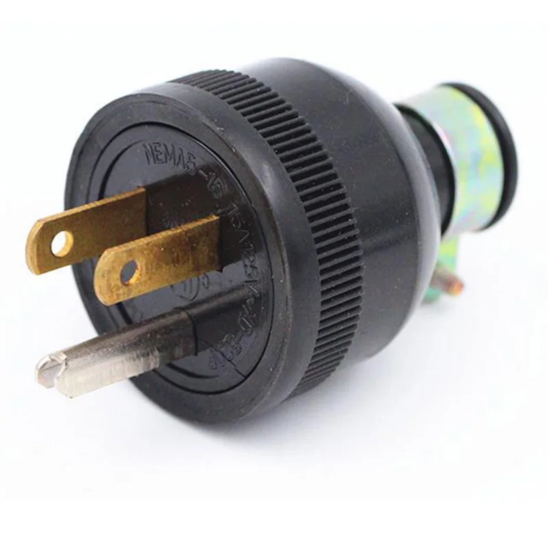 Black American 15A/20A NEMA 5-15P / 5-20P detachable assembly in-line Plug US industry waterproof power wiring plug connector