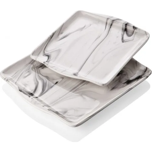 Queen's Kitchen Marble Pattern 2 Pcs Square Service