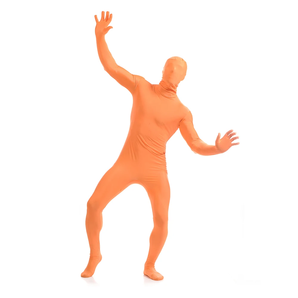 Spedizione gratuita Full Body Zentai Suit Pelle Catsuit Costumi di Halloween su misura per aprire gli occhi bocca può aggiungere chiusura lampo della biforcazione