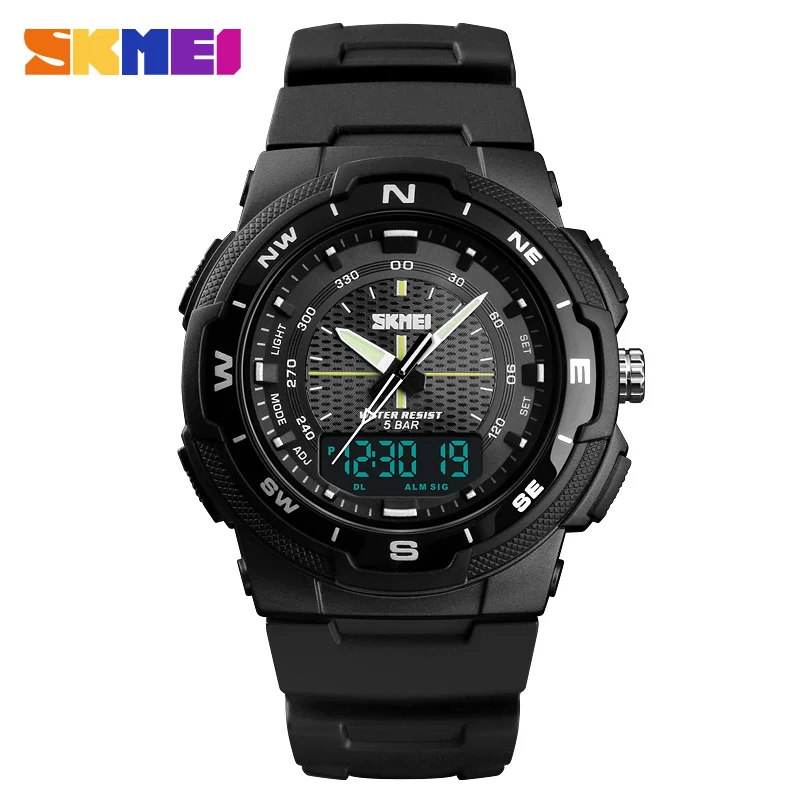 

SKMEI Men's Military Sports Watch Man Electronic Led Digital 50M Waterproof Casual Dual Time Display Watch Male Wristwatches