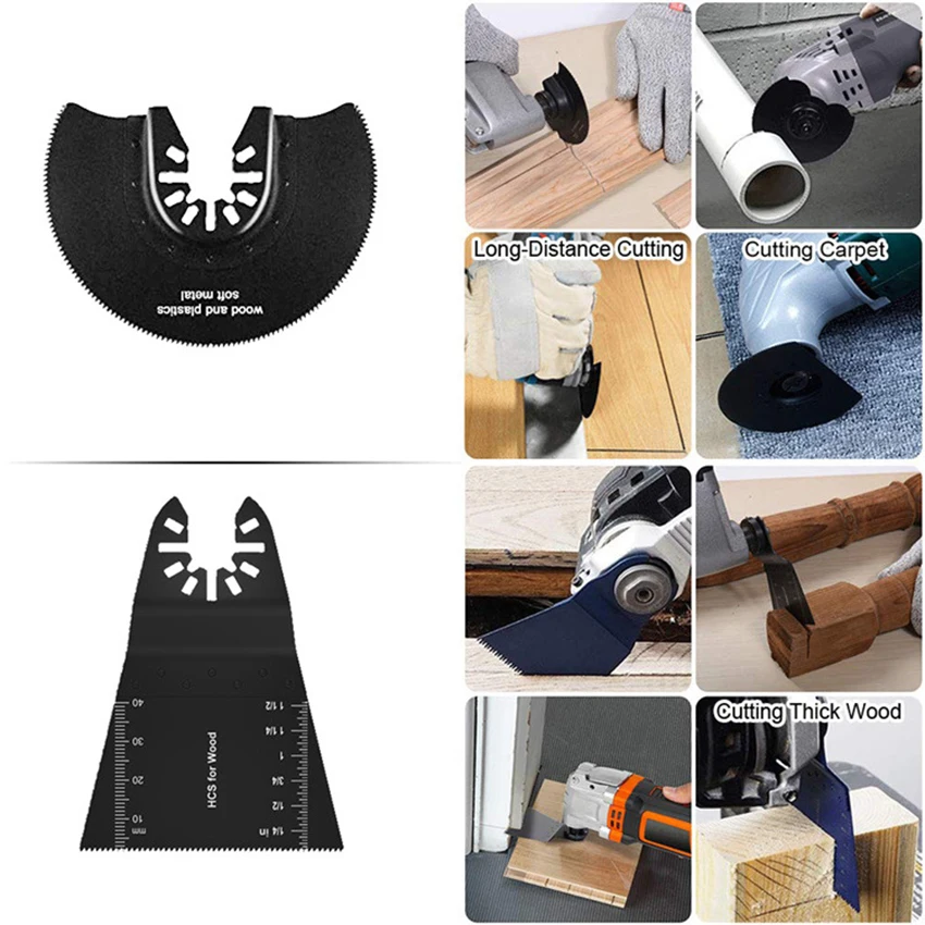22PCS/Set Oscillating Multitool Quick Release Saw Blades for Cutting Soft Metal Wood Plastic, Oscillating Saw Blades