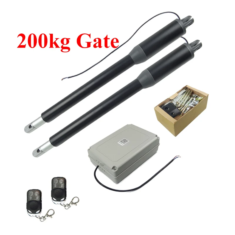 300KG Automático Swing Portão Abridor Drive com Controle Remoto Bloqueio Elétrico Luz de Advertência Swing Door Operator Motor Access Control