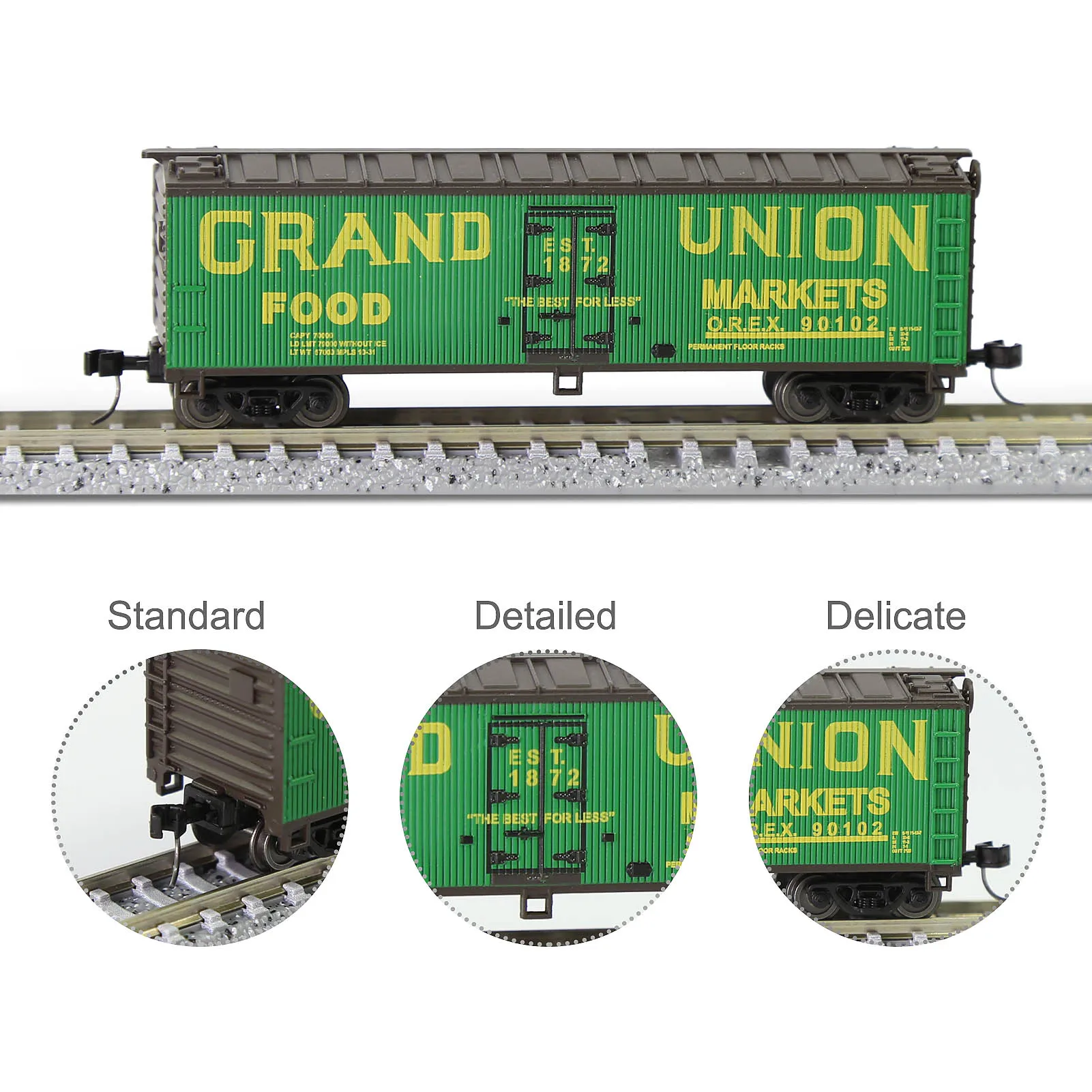 3pcs Model Railway Wagons N Scale 1:160 40ft Woodside Reefer 40\' Boxcar Rolling Stock C15016